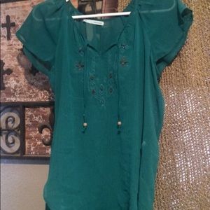 Maurice's beaded Teal top